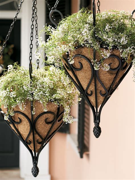 hanging metal box|hanging pots for outdoor plants.